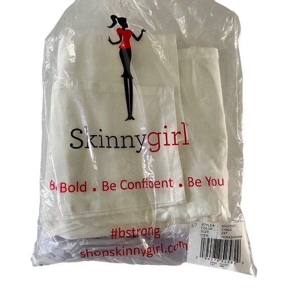 Skinnygirl Mid Rise Skinny Crop Jeans Women's Size 8 Tall Chalk White NEW NWT - Picture 11 of 11